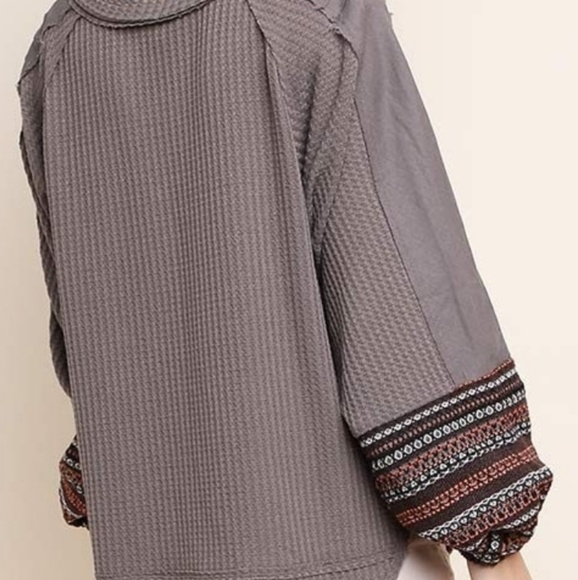 💐CHLOE Waffle Knit Embroidery Top - Picture 4 of 6